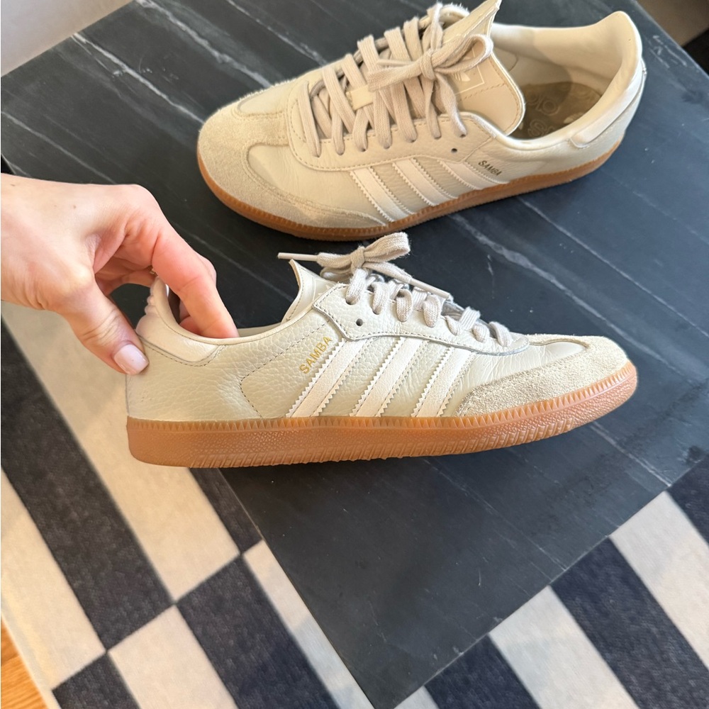 adidas Beige Sneakers with Gum Sole